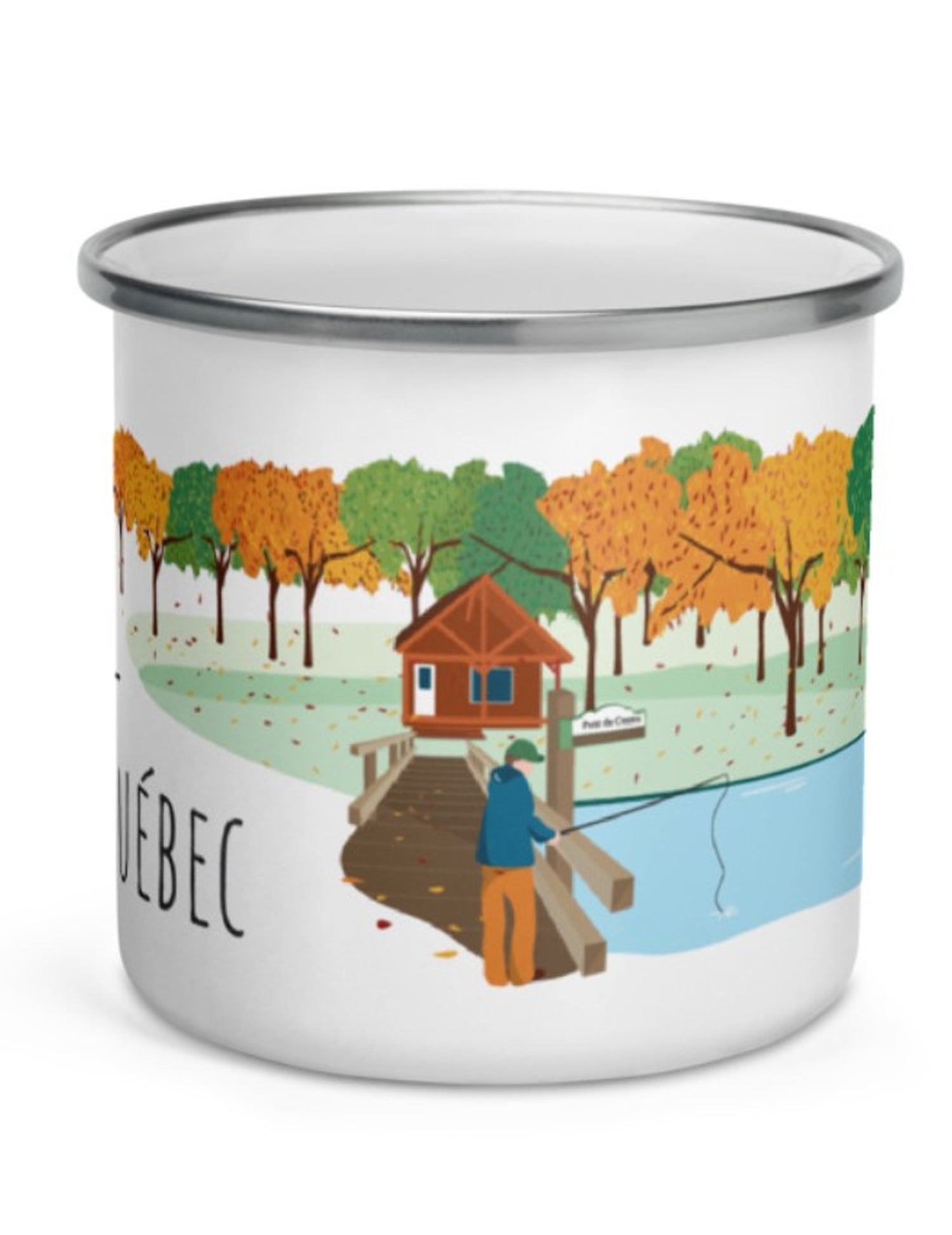 Tasse en émail région du Québec - Le Centre-du-Québec. Vendue chez Tah-dah !