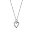 Collier simple et élégant. Cœur texturé en argent. Vendu chez Tah-dah ! 
