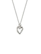 Collier simple et élégant. Cœur texturé en argent. Vendu chez Tah-dah ! 