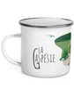 Tasse en émail région du Québec - Gaspésie Mont-Saint-Pierre. Vendue chez Tah-dah ! 