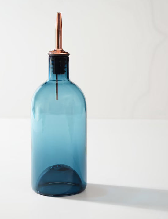 Huilier verre soufflé bleu - A&J Métissage