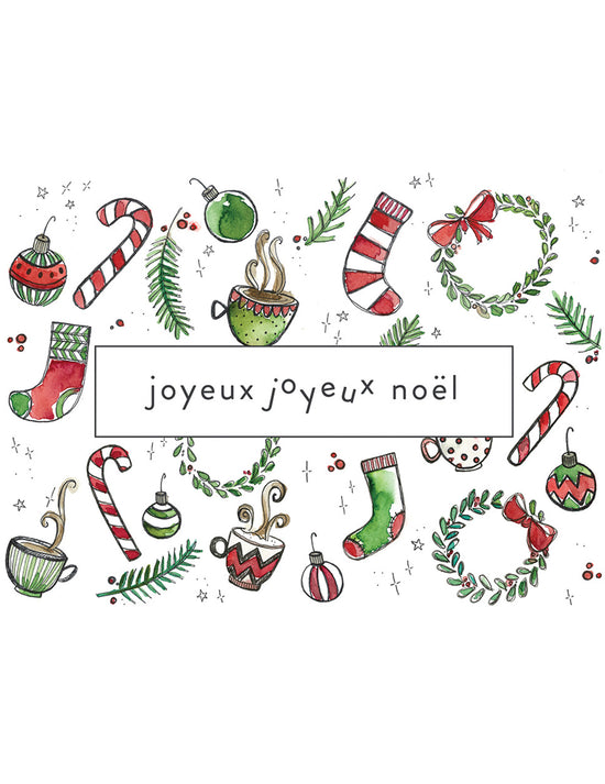 Carte de noël - Joyeux Joyeux Noël. Vendue chez Tah-dah ! 