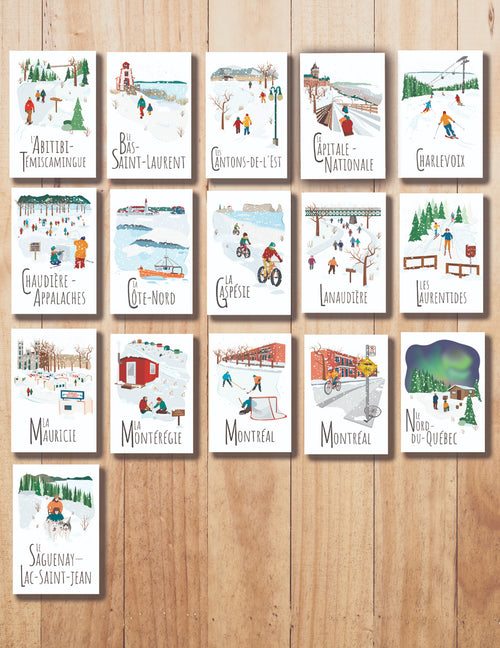 Paquet de 16 Cartes postales - Québec en Hiver