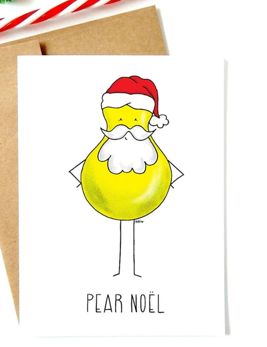 Carte de noël pear noël. Vendue chez tah-dah ! 