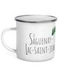 Tasse en émail région du Québec -  Saguenay-Lac-Saint-Jean en hiver. Vendue chez Tah-dah !