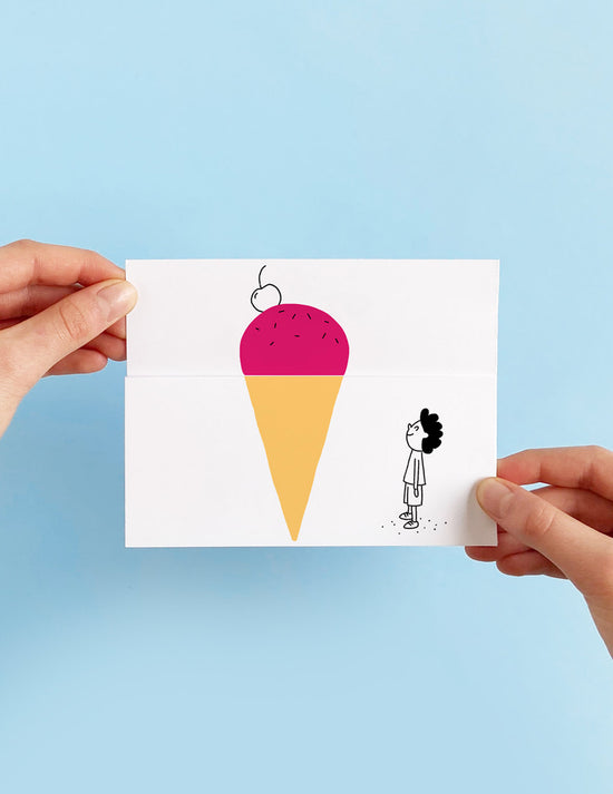 Carte dépliable - Crème glacée. Vendue chez Tah-dah ! 
