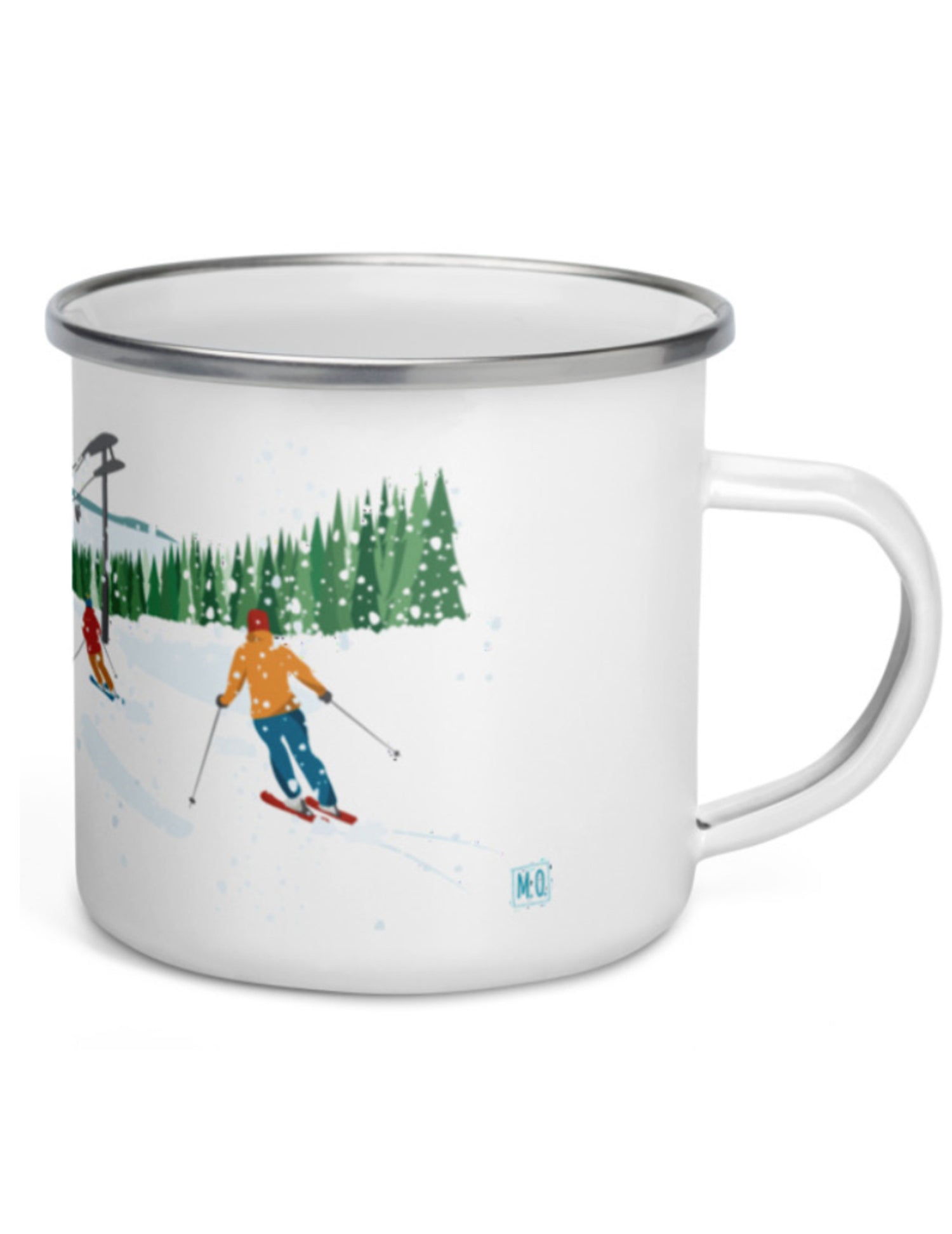 Tasse en émail région du Québec - Charlevoix. Vendue chez Tah-dah !