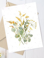 Carte de souhaits plantable  - Fleurs jaunes