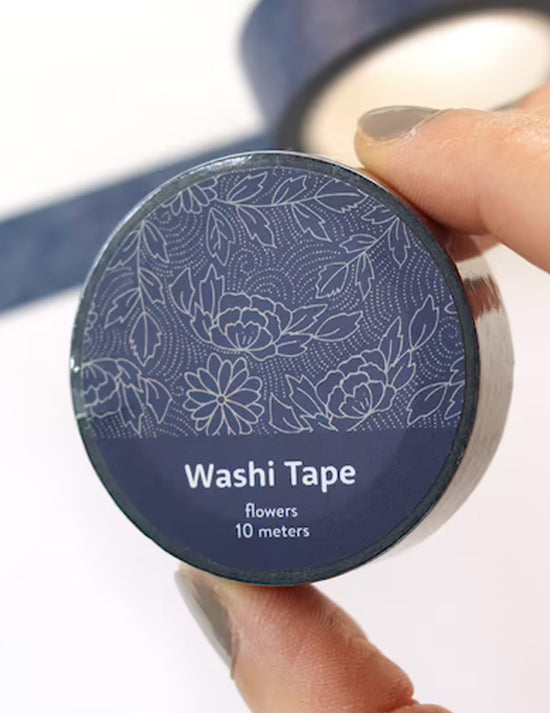 Washi tape - Fleurs bleues