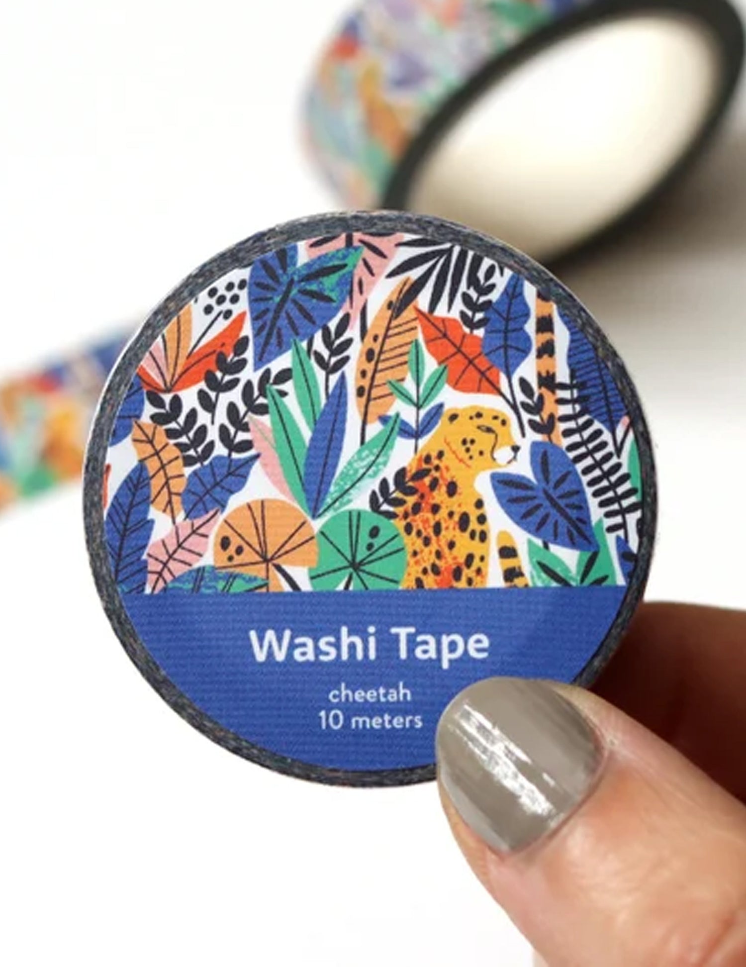Du ruban adhésif washi pour vos cahiers de notes ou même votre bullet journal ! Guépard bleu. Vendu chez Tah-dah ! 